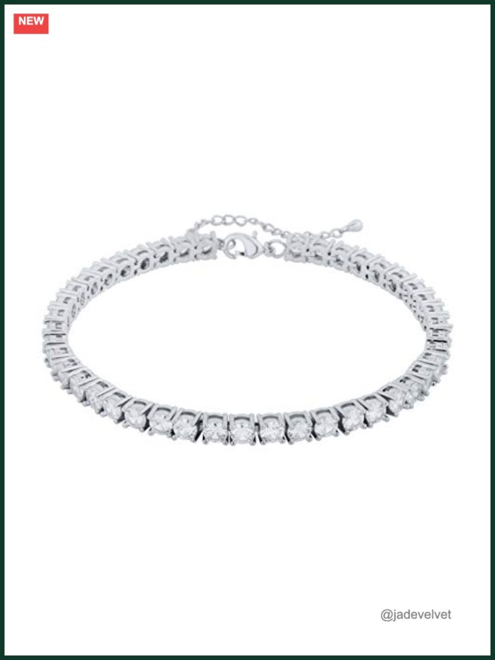 Tennis Ankle Bracelet Anklet for Women - 14K Gold Plated Brass